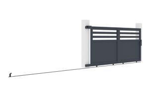 Portail coulissant 3m NEVIS H.140cm aluminium gris 7
