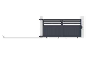 Portail coulissant 3m NEVIS H.140cm aluminium gris 8