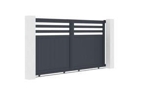 Sliding gate kit 3m NEVIS H.160cm grey aluminium 2