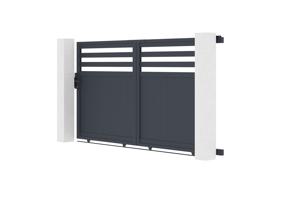 Sliding gate kit 3m NEVIS H.160cm grey aluminium 3