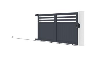Sliding gate kit 3m NEVIS H.160cm grey aluminium 8