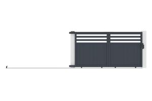 Sliding gate kit 3m NEVIS H.160cm grey aluminium 7