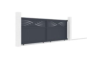 Portail coulissant 4m HALTI H.140cm aluminium gris 3