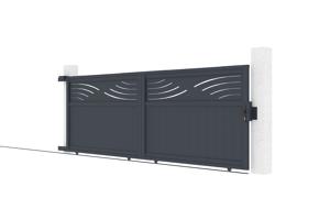 Portail coulissant 4m HALTI H.140cm aluminium gris 9