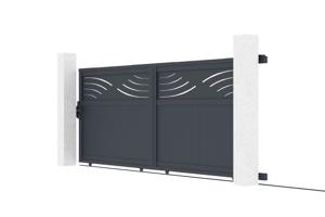 Portail coulissant 4m HALTI H.140cm aluminium gris 4