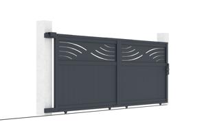 Portail coulissant 4m HALTI H.140cm aluminium gris 8