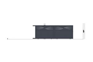 Portail coulissant 4m HALTI H.140cm aluminium gris 10