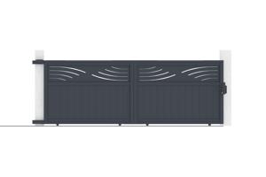 Portail coulissant 4m HALTI H.140cm aluminium gris 7