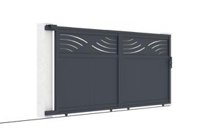 Sliding gate kit 4m HALTI H.160cm grey aluminium 8