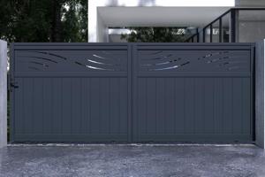 Sliding gate kit 4m HALTI H.160cm grey aluminium 2