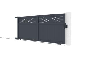 Sliding gate kit 4m HALTI H.160cm grey aluminium 9