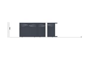 Sliding gate kit 4m HALTI H.160cm grey aluminium 5