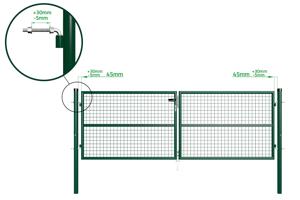Portail grillagé OLGA 300x100cm vert 8