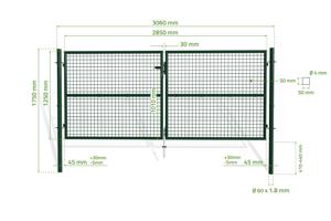 Mesh gate 3m OLGA H.130cm green 3