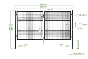 Mesh gate 3m OLGA H.150cm grey 3