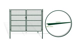 Portail grillagé 3m OLGA H.200cm + Portillon 1m OLGA H.200cm vert 6