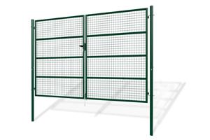Portail grillagé 3m OLGA H.200cm + Portillon 1m OLGA H.200cm vert 2