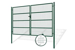 Portail grillagé 3m OLGA H.200cm + Portillon 1m OLGA H.200cm vert 5