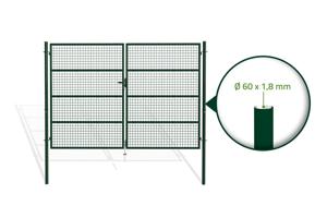 Portail grillagé 3m OLGA H.200cm + Portillon 1m OLGA H.200cm vert 7