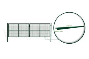 4m OLGA V.130cm Zelená síťová křídlová brána 6