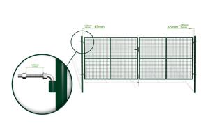 4m OLGA V.150cm Zelená síťová křídlová brána 8