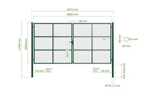 Portão de abrir em rede 4m OLGA 400B200 Verde 3