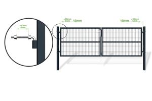 3m RAZO V.100cm Šedá síťová křídlová brána 9