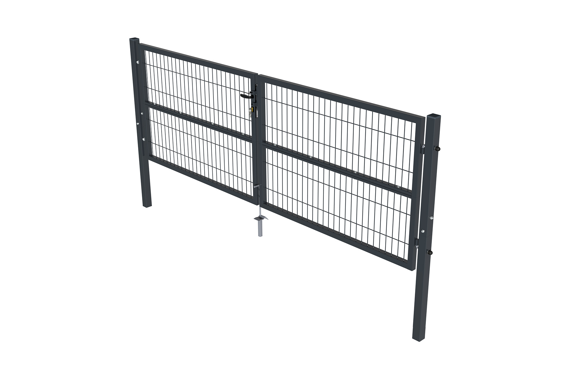 Portail grillage rigide RAZO 300x100cm gris 10