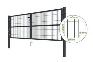 Portail grillage rigide RAZO 300x100cm gris 4