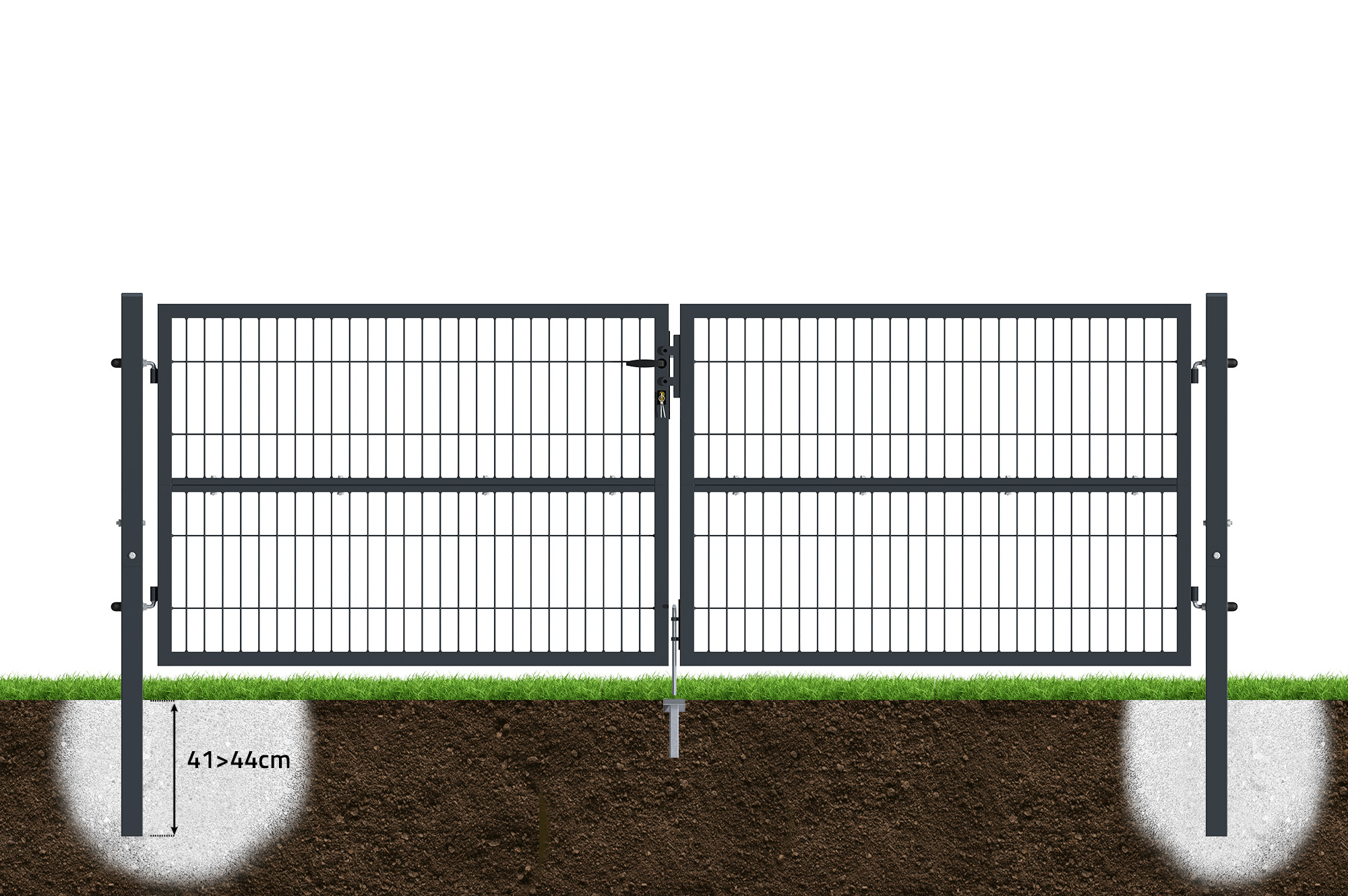 Portail grillage rigide RAZO 300x100cm gris 7