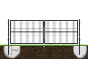 Portail grillage rigide RAZO 300x100cm gris 7