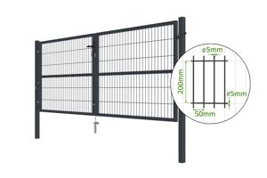 3m RAZO gaaspoort H.120cm + 1m RAZO poort H.120cm Grijs 4