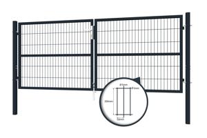 Portail grillage rigide RAZO 300x120cm gris 6