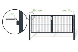 Portail grillage rigide RAZO 300x120cm gris 10
