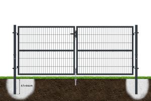 3m RAZO gaaspoort H.120cm + 1m RAZO poort H.120cm Grijs 7