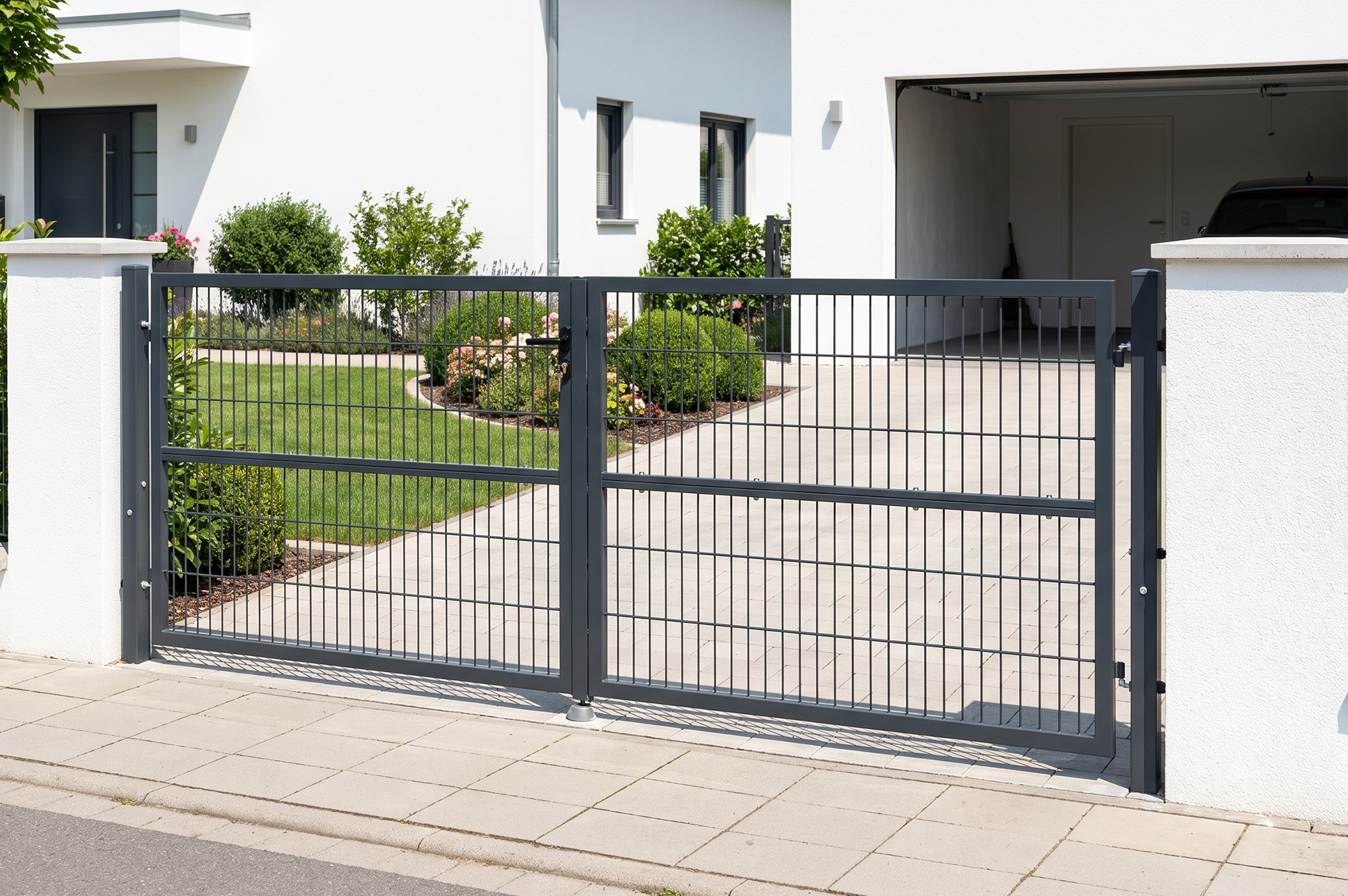3m RAZO gaaspoort H.120cm + 1m RAZO poort H.120cm Grijs 2