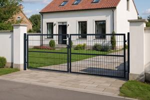 Portail grillage rigide RAZO 300x120cm gris 3