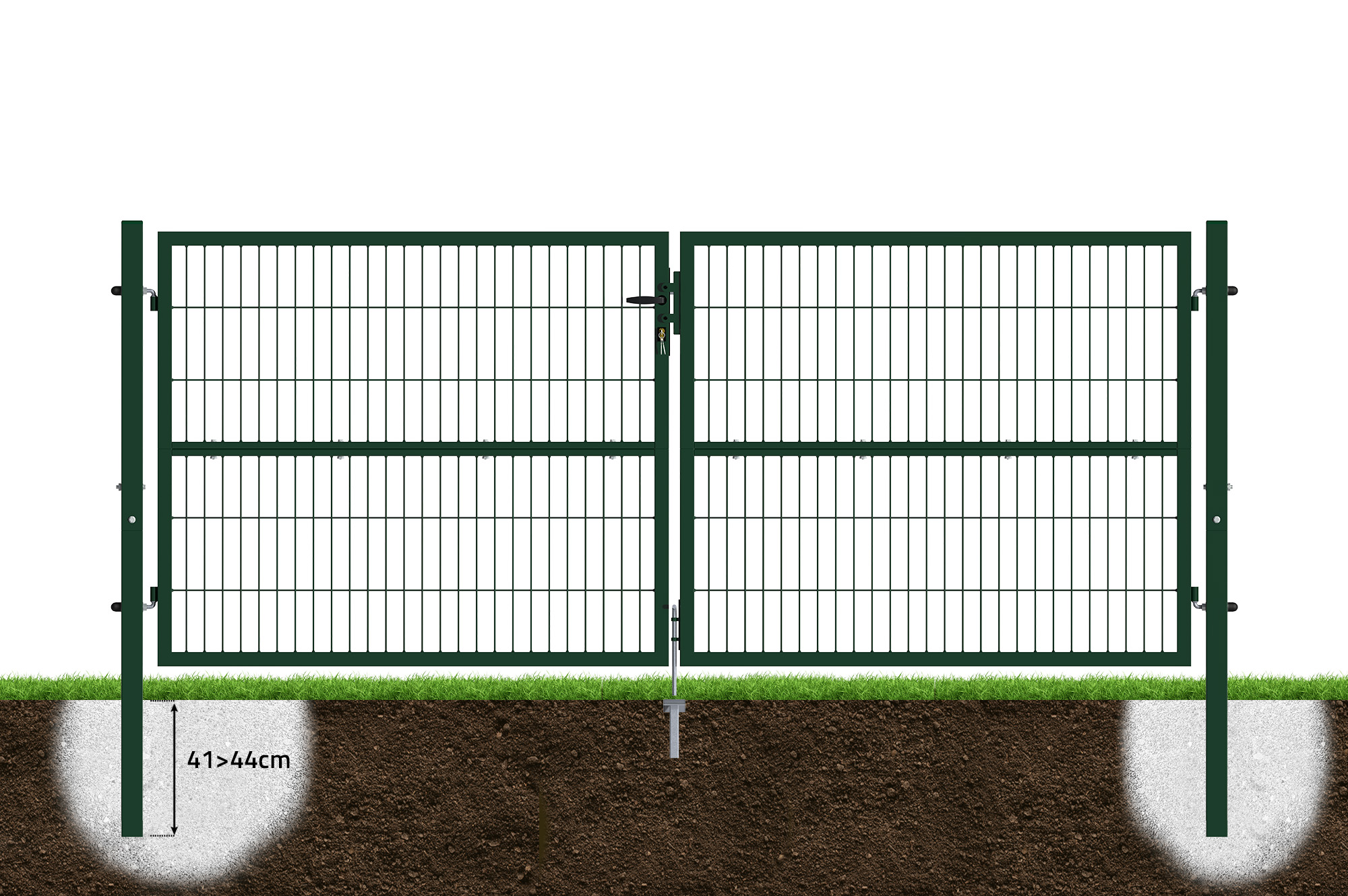 Portail grillage rigide RAZO 300x120cm vert 7
