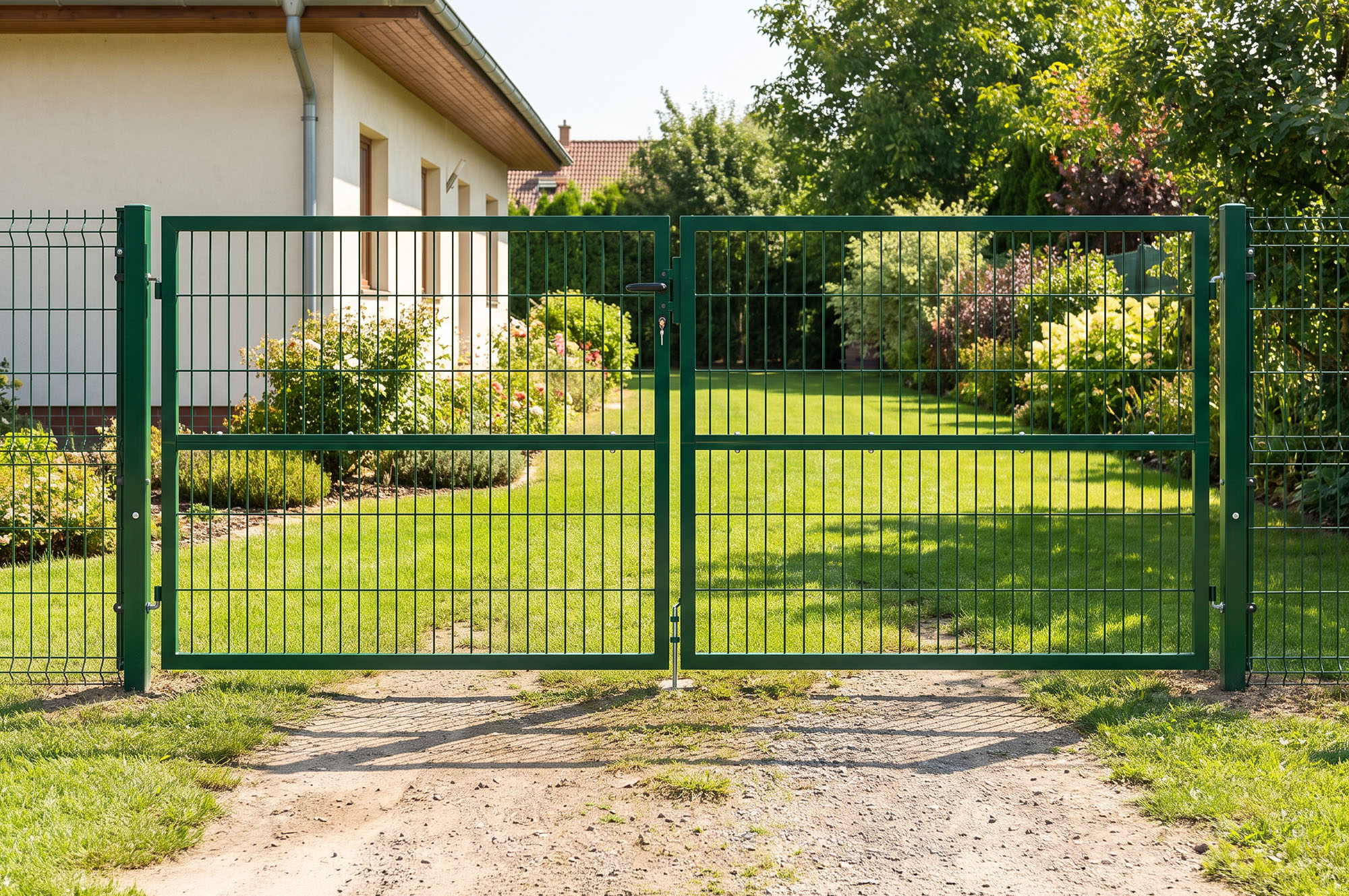 Portail grillage rigide RAZO 300x120cm vert 8