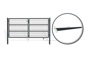 Portail grillage rigide RAZO 300x140cm gris 6