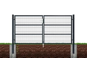 Portail grillage rigide RAZO 300x140cm gris 9
