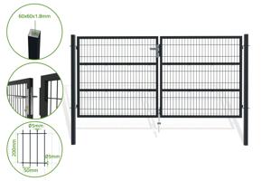 3m RAZO H.140cm Pilkos spalvos tinkliniai varstomi vartai main image