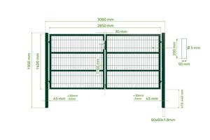 Mesh gate 3m RAZO H.140cm green 14