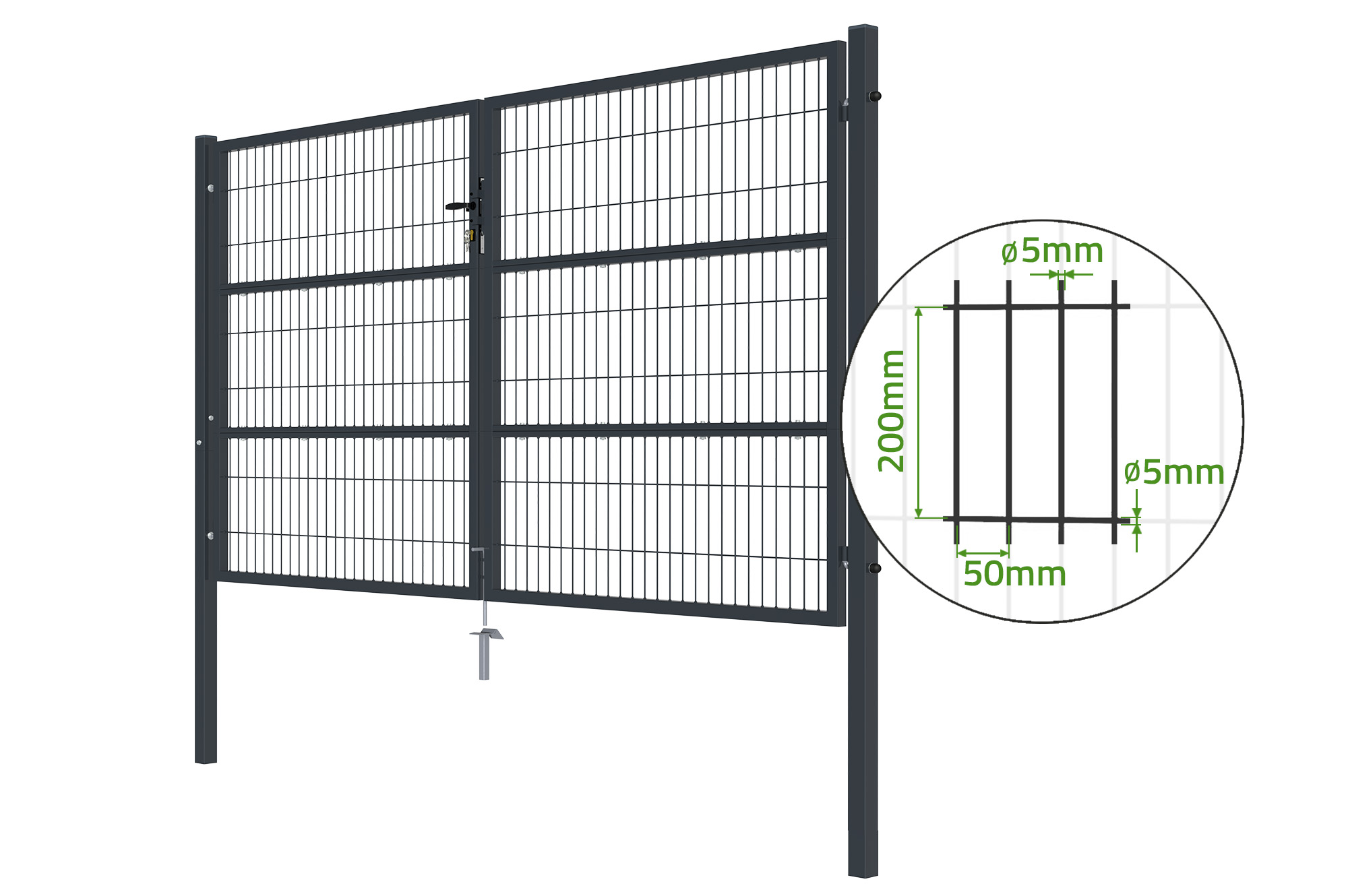 Mesh gate 3m RAZO H.160cm grey 4