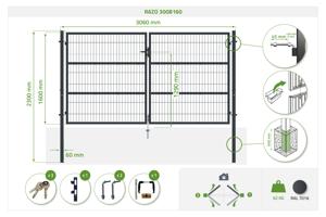 Mesh gate 3m RAZO H.160cm grey 11