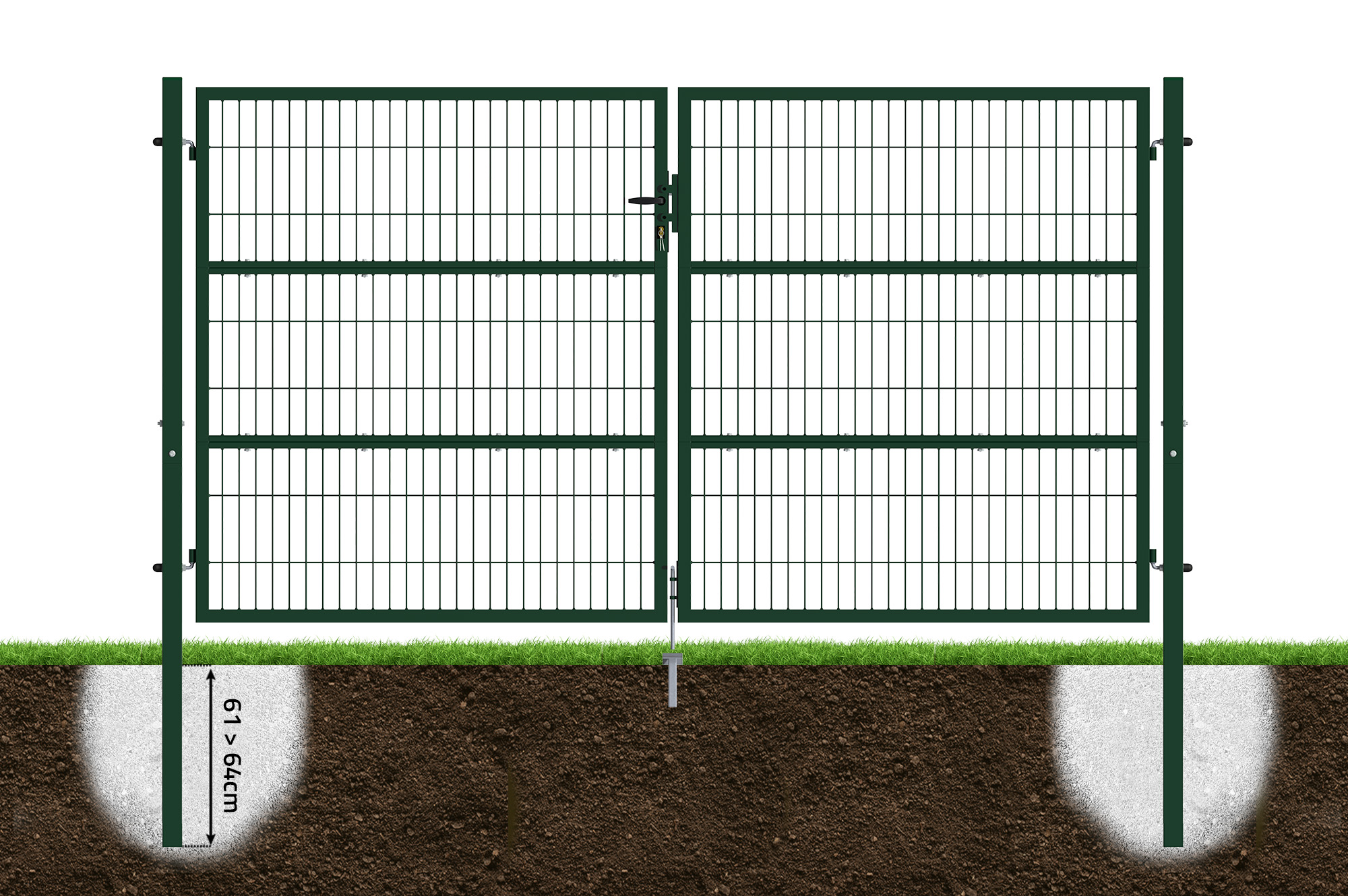 Mesh gate 3m RAZO H.160cm + side gate 1m RAZO H.160cm green 7