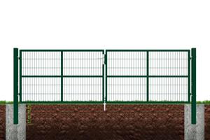 Portail grillagé 4m RAZO H.120cm + Portillon 1m RAZO H.120cm vert 9
