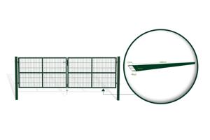 Portail grillagé 4m RAZO H.120cm + Portillon 1m RAZO H.120cm vert 6