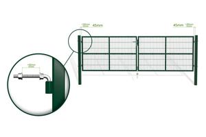 Portail grillagé 4m RAZO H.120cm + Portillon 1m RAZO H.120cm vert 8