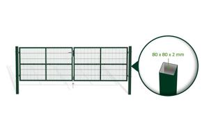 Portail grillagé 4m RAZO H.120cm + Portillon 1m RAZO H.120cm vert 7